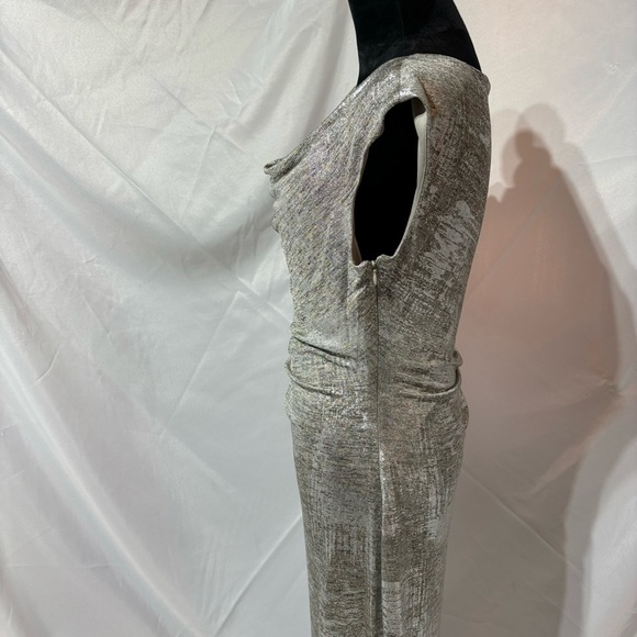 BOGO Vince Camuto Metallic Cowl Neck Sheath Silver Size 12 - Picture 2 of 11